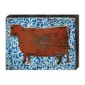 Designocracy Rustic Cow Art on Board Wall Decor 9814008